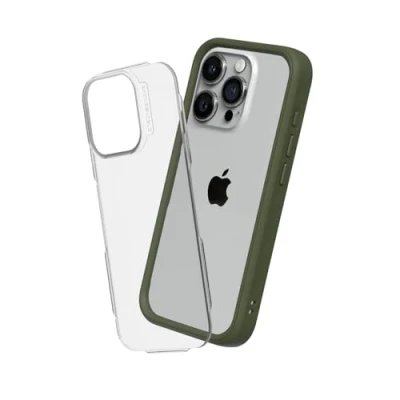 Immagine di RhinoShield Modular Case Compatible with [iPhone 15 Pro] Mod NX Customizable Shock Absorbent Heavy Duty Protective Cover 3.5M / 11ft Drop Protection Camo Green