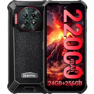 Immagine di Telefono cellulare robusto WP19 Pro da 22000 mAh, 6,8&quot; FHD 120Hz, 24GB 256GB, 64MP + 20MP con visione notturna, ricarica rapida 33W, Android 13, Helio G99, dual SIM 4G, NFC, OTG