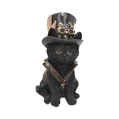 Immagine di Nemesis Now Cogsmiths Cat Statuetta in resina, 18,5 cm, colore: Nero