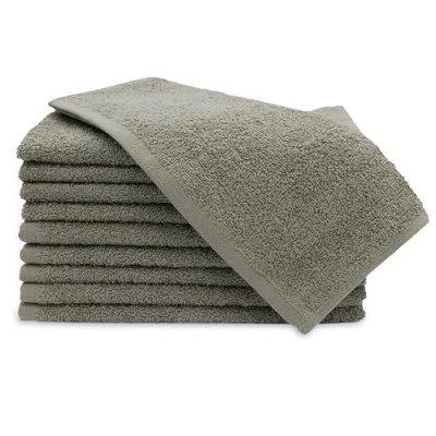 Immagine di ZOLLNER 10 asciugamani per ospiti piccole lavette morbide in 30x50 cm lavabili a 60C cotone taupe qualità alberghiera certificat Oeko Tex®