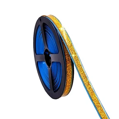 Immagine di Nastro sigillante autoadesivo, in poliuretano, per vasca da bagno, WC, cucina (W: 7,5 mm, oro)