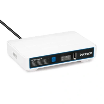 Immagine di VulTech UPS60PW DC Bianco Mini UPS 12000mAh 60Watt Gruppo di Continuità Portatile per Router Wireless Modem Telecamera Power Bank Smartphone Input 100 240 VAC USB 5V 12V