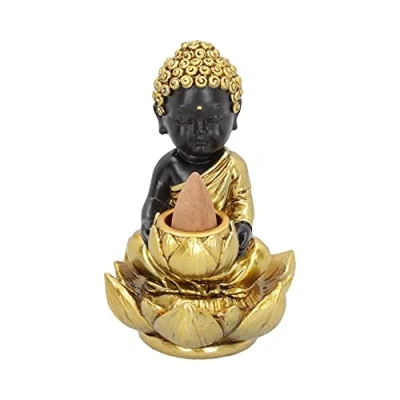 Immagine di Nemesis Now Bruciatore di incenso a forma Buddha, 10,3 cm, colore: Oro