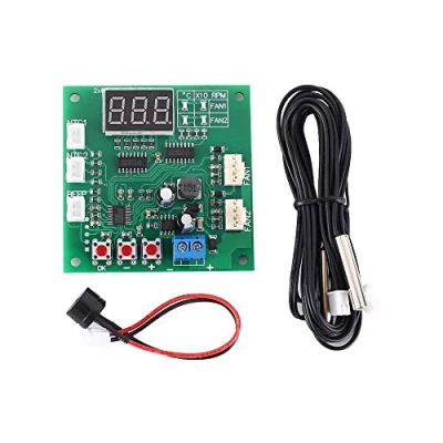 Immagine di AILOVA Modulo Driver, DC 12V 24V 48V 2 canali PWM 4 Fili regolatore di Temperatura della Ventola Display per Ventola/Allarme PC