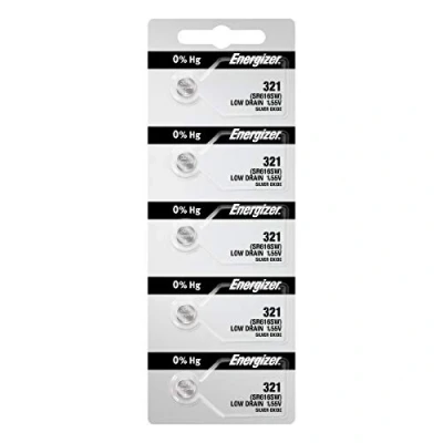 Immagine di Energizer 321 Batteria a bottone SR616SW per orologio, in ossido di argento, confezione da 5