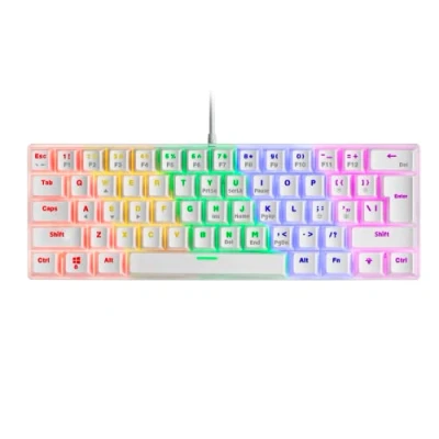 Immagine di Mars Gaming MK60 Bianco, Tastiera Meccanica FRGB, Antighosting, Switch Meccanico Blu, Lingua US