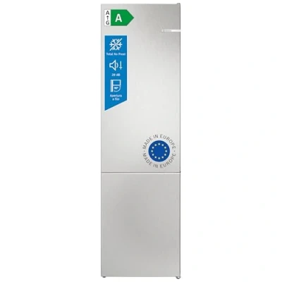 Immagine di Bosch KGN392LAG Serie 4, Frigorifero combinato da libera installazione, NoFrost, VitaFresh XXL: Spazio extra large per i tuoi cibi freschi, PerfectFit, Luce LED, Acciaio, 203 x 60 cm
