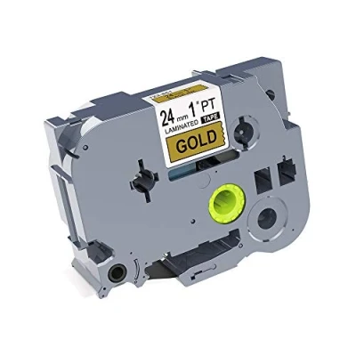 Immagine di IDK TZ851 TZE 851 Nastro per etichette compatibile con Brother P Touch, 24 mm, colore: nero su oro
