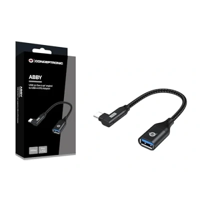 Immagine di Conceptronic ABBY19B Adattatore OTG USB C ad angolo di 90 su A, 10 Gbps, 3.2 Gen 2