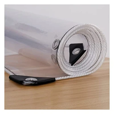 Immagine di Telone Impermeabile per Esterno, Antipioggia Telo in PVC con Occhiellato Rinforzati, Copertura Protettivo, Tarpaulin Trasparente Il Balcone del Giardino (Taglia : 2.4x5m/7.9x16.4ft)