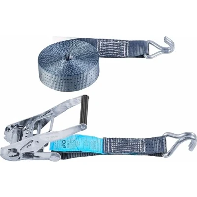 Immagine di MASIDEF B34412 Connex Fettuccia Piatta con cricchetto tendi Cinghia e Gancio, 50 x 8000 mm, EN12195 2, carico Massimo 4000 kg nella reggiatura, Multicolore