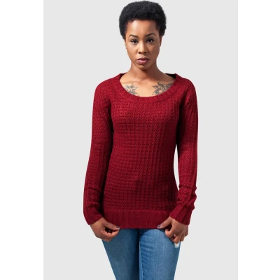 Immagine di Urban Classics Ladies LONG Wideneck Sweater Maglione, Donna, Taglia: Small, Burgundy