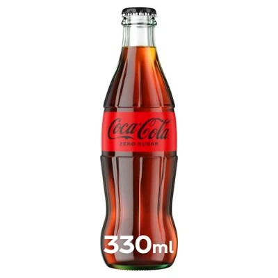 Immagine di Coca Cola Zero Bottiglie in vetro, 330 ml, confezione da 24