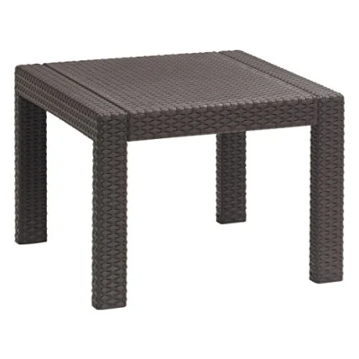 Immagine di Keter Allibert by Victoria Tavolo da Giardino in plastica Piatta, Resistente alle intemperie, 59 x 43 cm, Colore: Marrone, ai Raggi UV