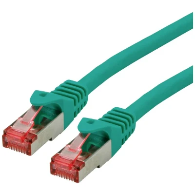 Immagine di Roline 21.15.2954 RJ45 cavo di rete, patch CAT 6 S/FTP 0.30 m Verde doppia schermatura, Privo alogeni, Ritardante fiamma 1 pz.