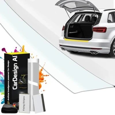 Immagine di protezione paraurti adatto per VW Tiguan 2 II Allspace 2017 2024 (5 porte, SUV): pellicola protettiva vernice e antigraffio bagagliaio (trasparente)