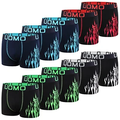 Immagine di L&amp;K Confezione da 10 Boxer Uomo Pantaloncini retrò in Cotone con Una varietà di Fantastici Motivi 1114 M