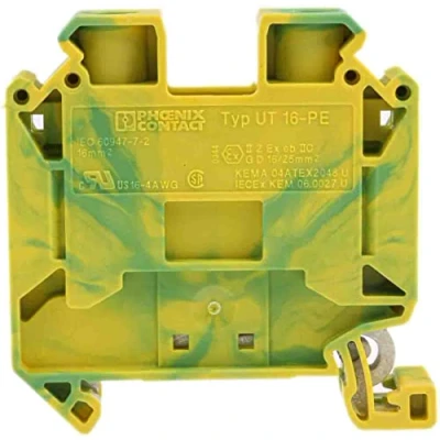Immagine di Phoenix Contact UT 16 PE 3044212 Morsetto triplo di protezione Numero Poli (num): 2 1.5 mm² 25 Verde, Giallo 50 pz.