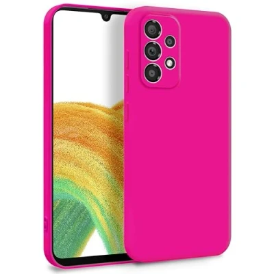 Immagine di MyGadget Cover per Samsung Galaxy A33 5G Custodia in Silicone Morbido a Doppio Strato Case con Protezione Fotocamera &amp; Fodera Interna Antigraffio Magenta Rosso