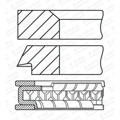 Immagine di GOETZE ENGINE 08 451600 00 Kit Fasce Elastiche 85 PEUGEOT: 206 Hatchback, 308 I SW