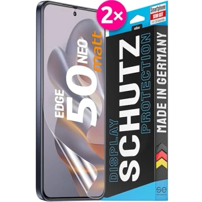 Immagine di Se® 2 pellicole protettive 3D antiriflesso per Motorola Edge 50 Neo, anti glare, 100% impronte digitali e compatibile con FaceID, facile installazione senza bolle, opaco, resistente ai graffi agli