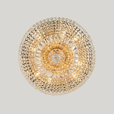 Immagine di Lampadario Basfor E14x12 da soffitto, Cristallo in metallo dorato,12 luci, 60 W, 220 V 240 V, non incl.,per sala, cucina, camera letto