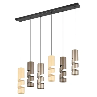 Immagine di Trio Lighting Lampada a sospensione Stream multicolore lunghezza 100 cm 6 luci in metallo