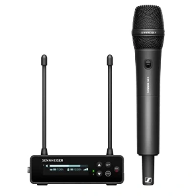 Immagine di Sennheiser Sistema microfonico digitale portatile wireless UHF con trasmettitore SKM S e modulo dinamico a cardioide MMD 835 set EW DP (Q1 6), Nero (700030)