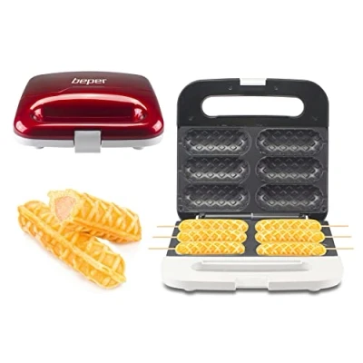 Immagine di BEPER P101CUD100 Waffle Maker a Forma di Stecco Piastra per 6 Mini in pochi Minuti