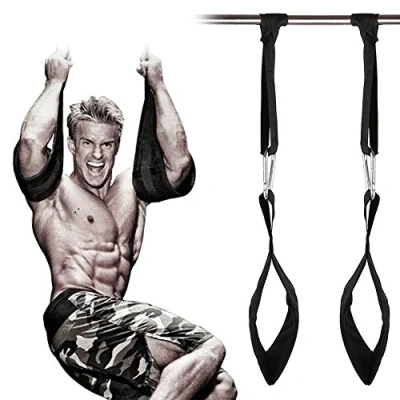 Immagine di Bande elastiche da appendere, per addominali o muscoli delle braccia, Cinture trazioni, presse, Attrezzatura culturismo, Regolabili, #2