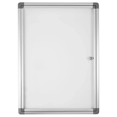 Immagine di Bacheca Magnetica da Parete per Interni in Alluminio con Anta Battente Metacrilato Ufficio e Condominio Chiavi Incluse (4xA4)