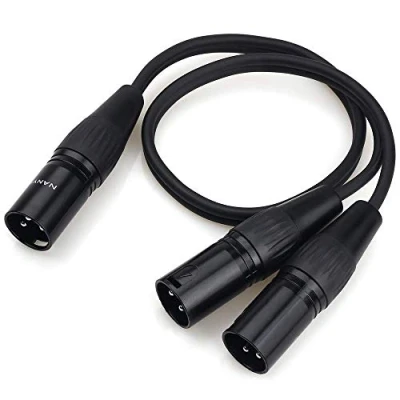 Immagine di Nanyi, Cavo audio splitter per microfono da XLR maschio a 2 3 pin, con rame senza ossigeno, 0,5 metri