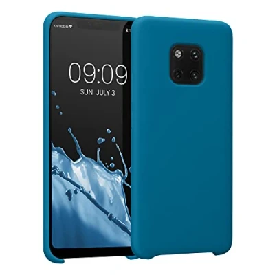 Immagine di kwmobile Cover per Huawei Mate 20 Pro Custodia Back Case Smartphone in Silicone TPU Protezione Gommata blu indaco