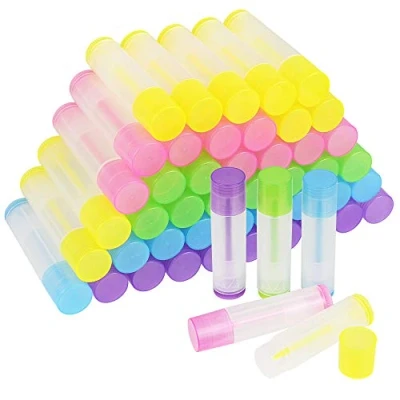 Immagine di Kbnian Lipstick Container 50 confezione vuoto di plastica Lip Tube, 3/16 oz (5,5 ml) Round trasparente Bottle Balm per Homemade (Multicolore)
