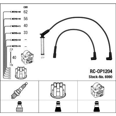Immagine di NGK 6990 Kit Cavi Accensione 5 OPEL: Astra F CC, Caravan, Kadett E Cabrio