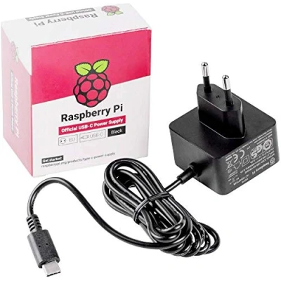 Immagine di Raspberry Pi 4 USB C Power Supply Spina UE (Nero)
