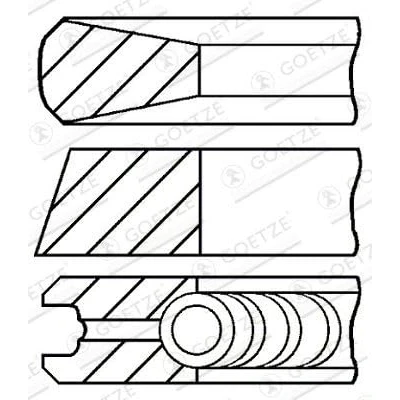 Immagine di GOETZE ENGINE 08 138008 00 Kit Fasce Elastiche 88,6 0,6 FIAT: Ducato III Van, Camion pianale / Telaio, IVECO: DAILY 4 Kasten/Kombi