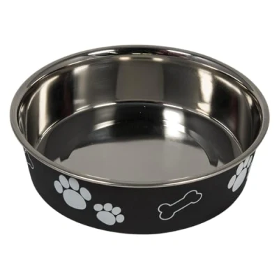 Immagine di JACK AND VANILLA, Ciotola in Acciaio Inossidabile Nero, Design Elegante, capacità 610 ml, Ø15 cm, Ideale per pasti quotidiani e PIC nic, Facile da Pulire, Durevole, Modello Bon Appetit