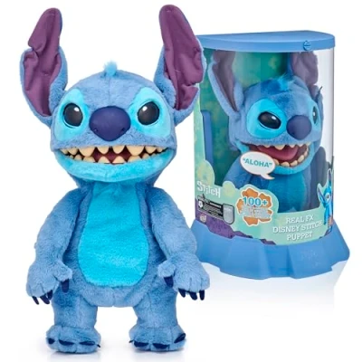Immagine di WOW! STUFF: Real FX Pupazzo di Stitch Disney, peluche animatronico, 100+ combinazioni azione e suono, sembra realistico, 1a edizione, età 6+