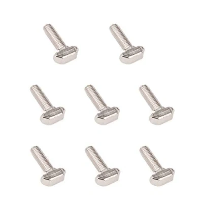 Immagine di INCREWAY 20 bulloni a T M6, M6 x mm, in acciaio al carbonio nichelato con scanalatura T, per profilo alluminio standard europeo serie 30