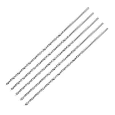 Immagine di ENT 50444 punta elicoidale per legno Ø 4 mm in confezione da 5, extra lungo 200 mm, con centrale e pretaglio, D x NL 135 GL codolo cilindrico, Acciaio ad alta velocità