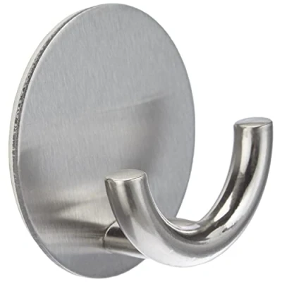 Immagine di Wenko gancio da cucina e parete Rondo, autoadesivo in acciaio inossidabile per il fissaggio senza forare, (L/AxP): Ø 5,3x2,5cm, argento