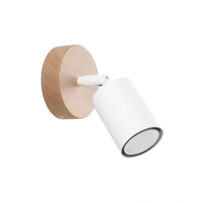 Immagine di Sollux Verdo Faretto singolo moderno in legno, bianco 1x GU10