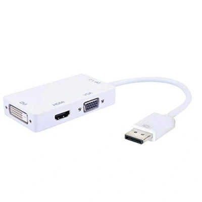 Immagine di Techly 309845 Adattatore 3 in 1 DisplayPort 1.2 a HDMI/DVI/VGA Bianco