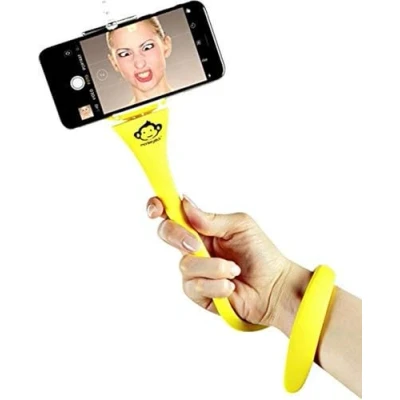Immagine di Monkeystick SELMONKEYY Asta per selfie Giallo Bluetooth, incl. Supporto smartphone