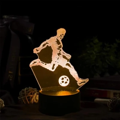 Immagine di Deluisho Luce Notturna 3D Calcio, per Bambini, Lampada 16 Colori Telecomando Dimming Visual Stereoscopic Night Light, Regali Creativi Bambini e Tifosi di Calcio