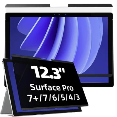 Immagine di Filtro per la privacy magnetico compatibile con Microsoft Surface pro 7+/7/6/5/4/3, rimovibile protezione schermo superficie 4/5/6/7, pellicola anti sguardo/filtro luce blu 12.3
