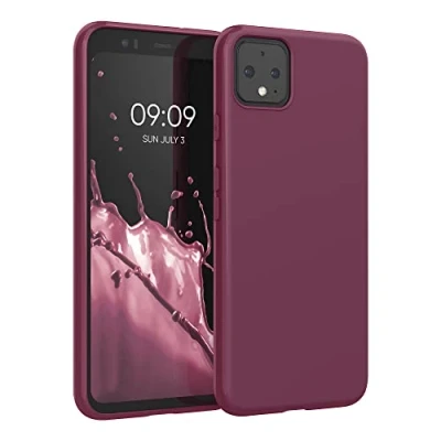 Immagine di kwmobile Custodia Compatibile con Google Pixel 4 Cover Back Case per Smartphone in Silicone TPU Protezione Gommata viola bordeaux