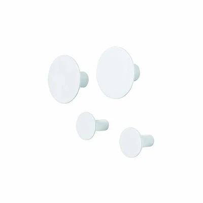 Immagine di Blomus Set di 4 ganci da parete in classico bianco, alta qualità, materiale fissaggio incluso, design moderno, 2 pezzi diametro 8,5 cm, 5 altezza 45 mm, 65798