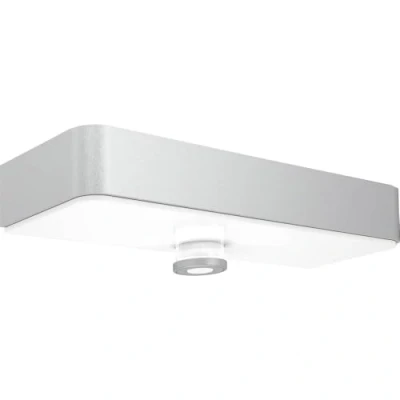 Immagine di Steinel SOL O S 052652 Lampada solare da parete per esterno con rilevatore di movimento 1.5 W Bianco caldo Argento